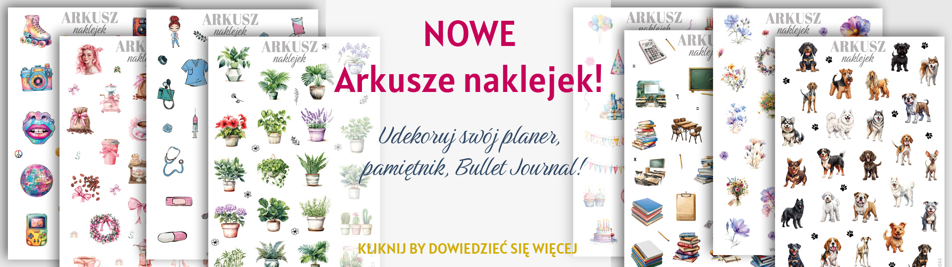 arkusze naklejek baner kraina wzorow