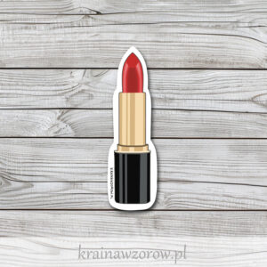 0015-czerwona-szminka-naklejka-pojedyncze-krainawzorow-pl