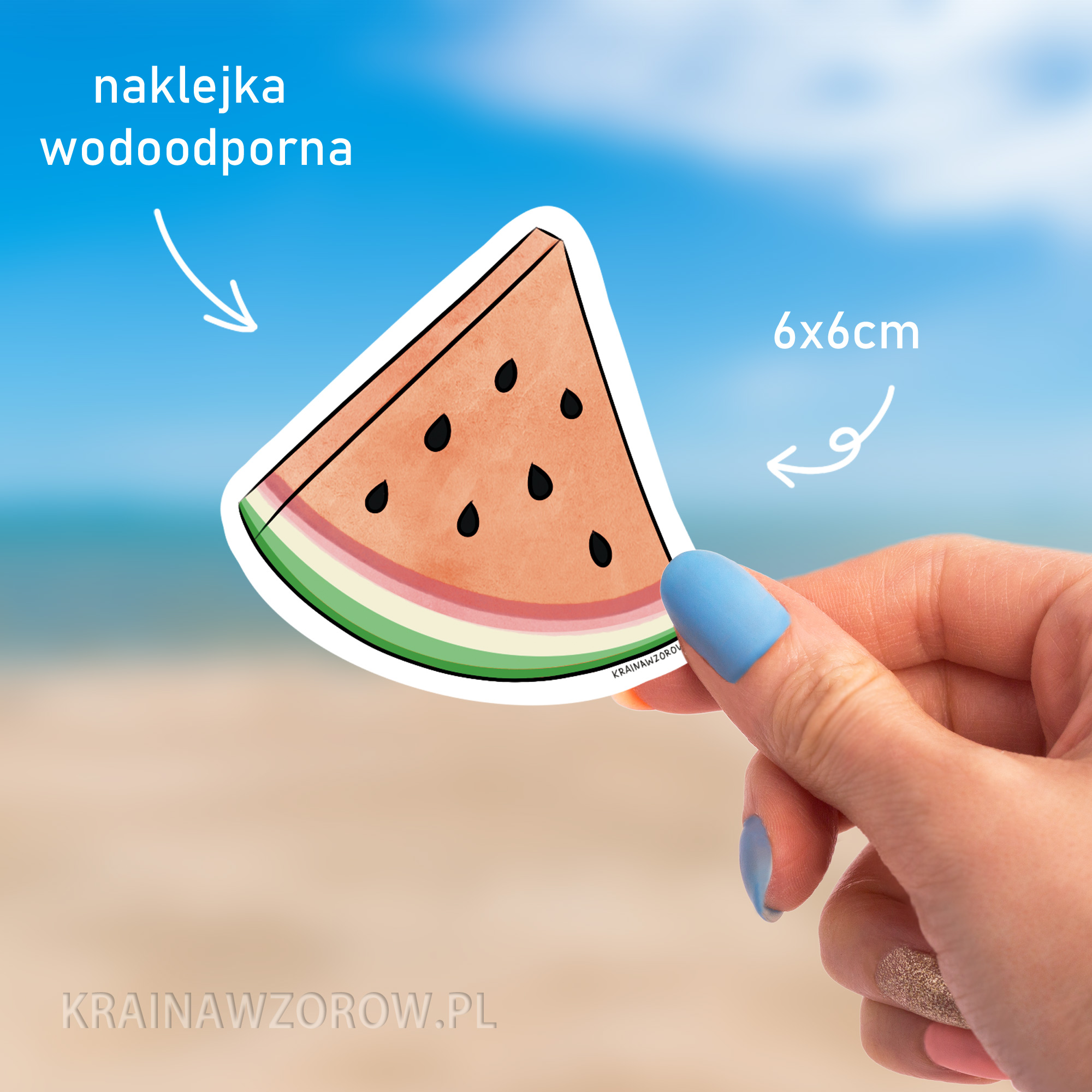 arbuz-naklejka-kraina-wzorow-perspektywa arbuz-naklejka-kraina-wzorow-wielkosc