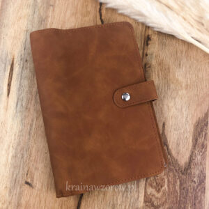 binder-okladka-a6-skorzany-miekki-organizer-brazowy-krainawzorow-pl