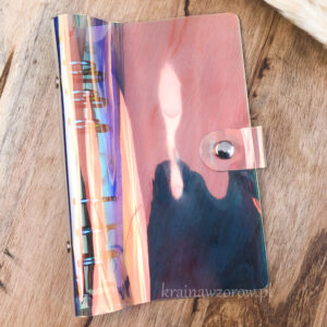binder-okladka-a6-skorzany-organizer-przezroczysty-opalizujacy-krainawzorow-pl