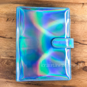 binder-okladka-a5-organizer-holograficzna-lazurowa-krainawzorow-pl