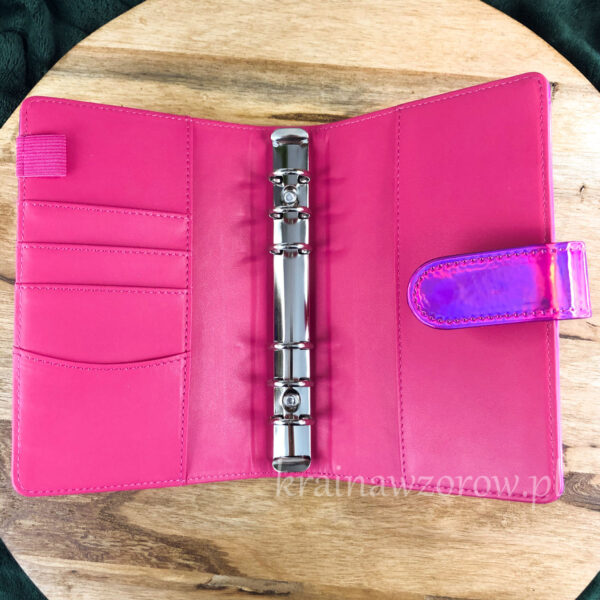binder-okladka-a6-organizer-holograficzna-ciemny-roz-krainawzorow-pl-1