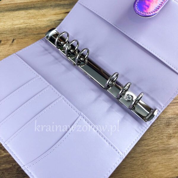 binder-okladka-a6-organizer-holograficzna-fioletowa-krainawzorow-pl-2