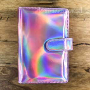 binder-okladka-a6-organizer-holograficzna-jasny-roz-krainawzorow-pl