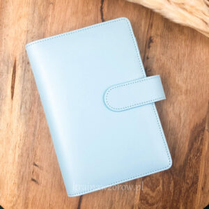 binder-okladka-a6-skorzany-organizer-blekitny-krainawzorow-pl