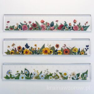1 szt. linijka z kwiatami 15 cm