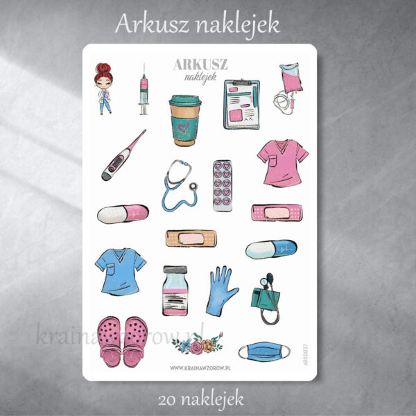 0037-pielegniarka-arkusz-naklejek-naklejki-krainawzorow-pl-2