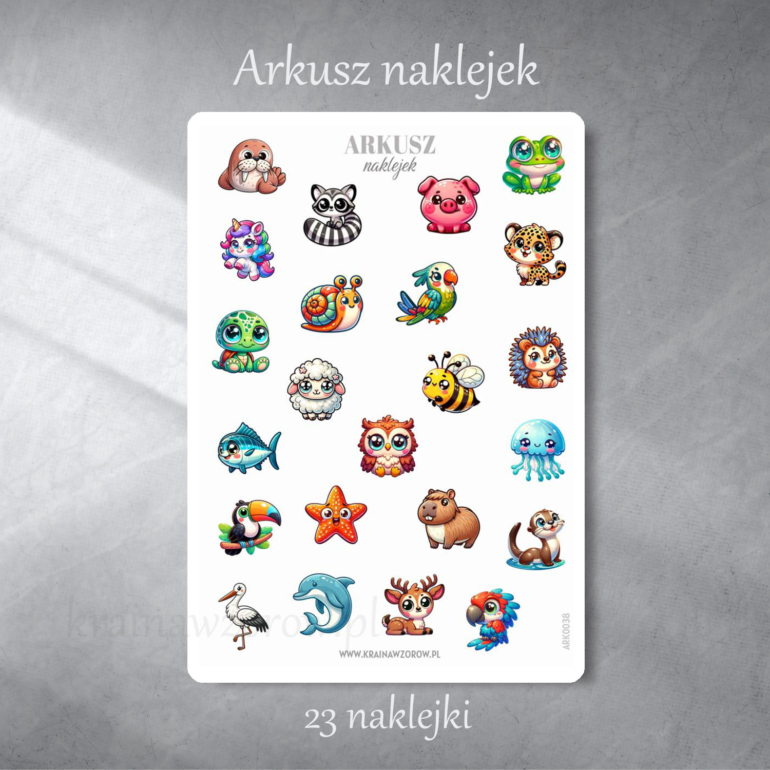 0038-slodkie-zwierzeta-arkusz-naklejek-naklejki-krainawzorow-pl-1