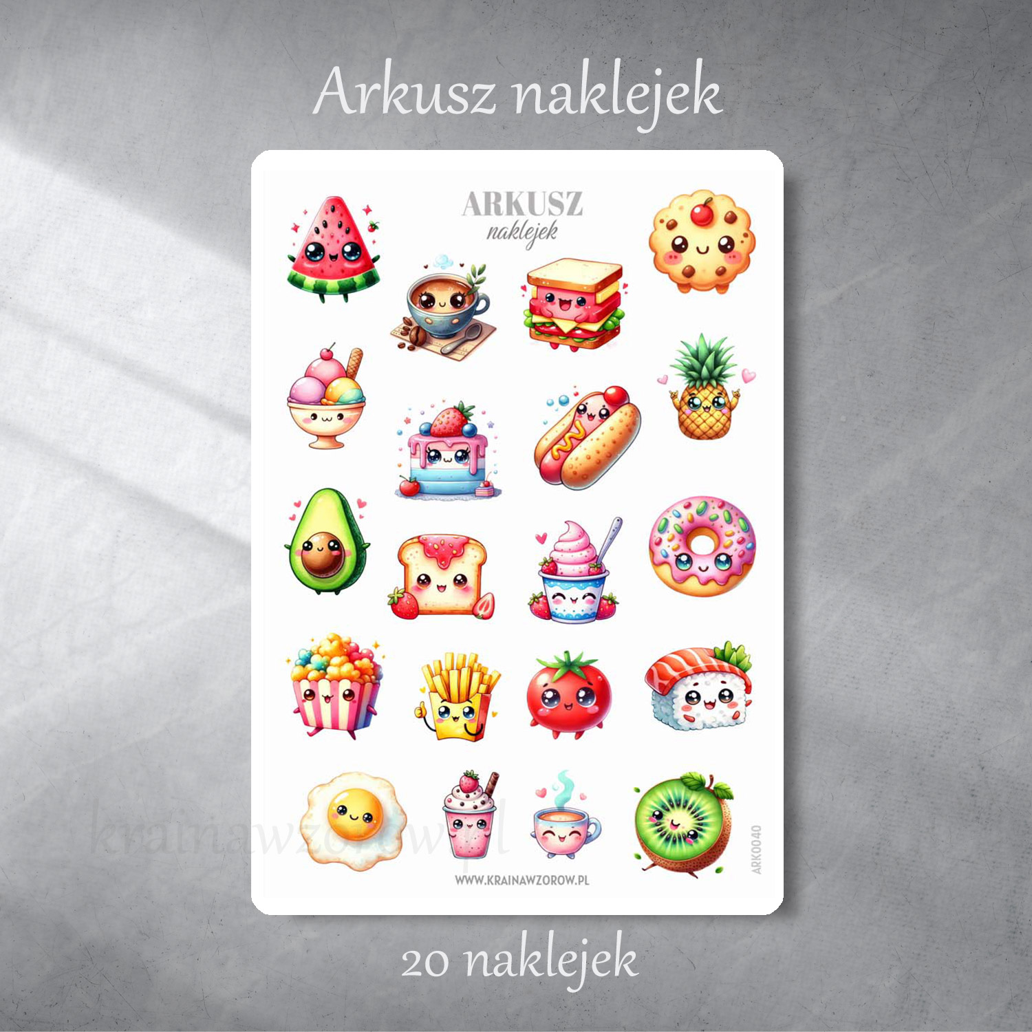 0040-jedzenie-kawaii-arkusz-naklejek-naklejki-krainawzorow-pl-1