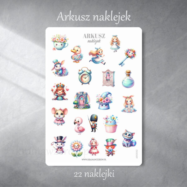 0042-alicja-w-krainie-czarow-arkusz-naklejek-naklejki-krainawzorow-pl