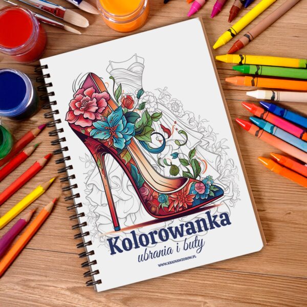 kolorowanka-okladka-kredki-ubrania-i-buty kolorowanka-okladka-kredki-ubrania-i-buty