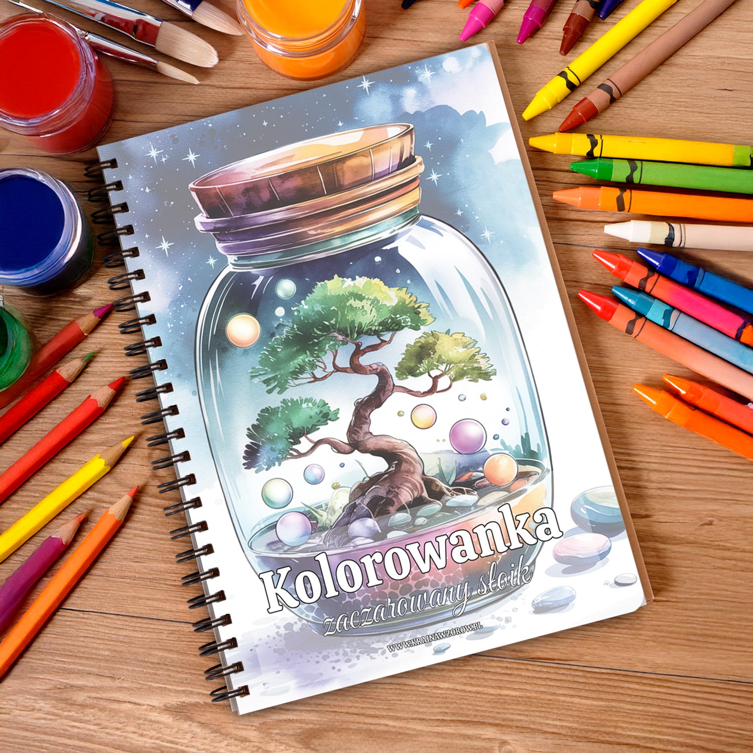 kolorowanka-okladka-kredki-zaczarowany-sloik kolorowanka-okladka-kredki-zaczarowany-sloik