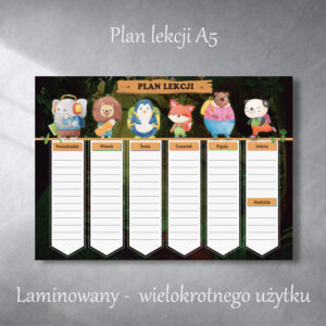 plan-lekcji-dzungla-laminowany-krainawzorow-pl