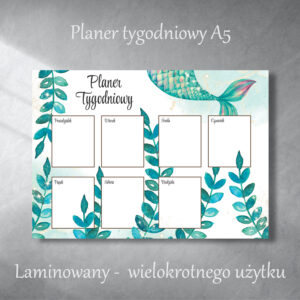 planer-tygodniowy-laminowany-syrena-a5-krainawzorow-pl