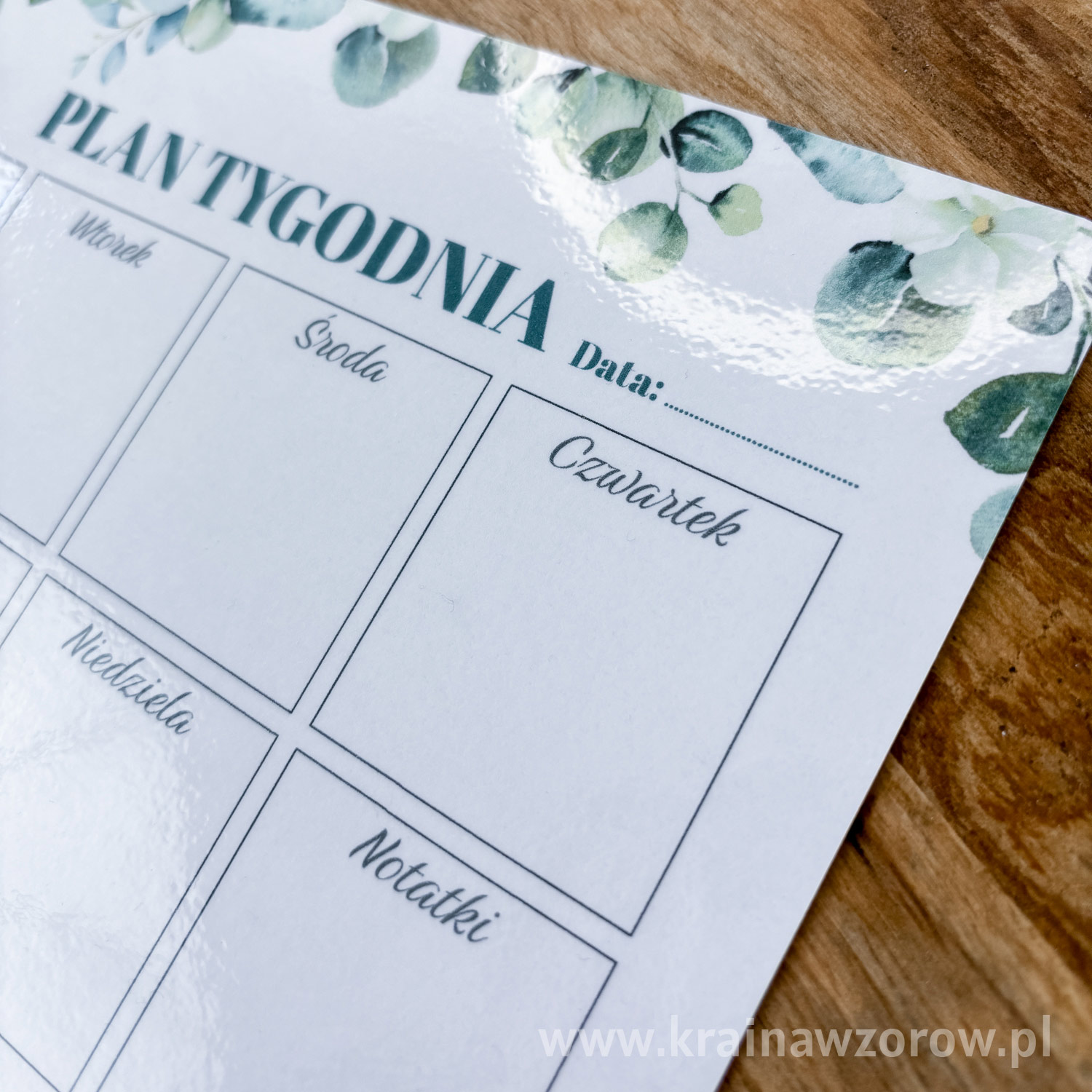 planer-tygodniowy-zielone-kwiaty-liscie-krainawzorow-1