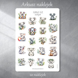0056-koala-arkusz-naklejek-naklejki-krainawzorow-pl