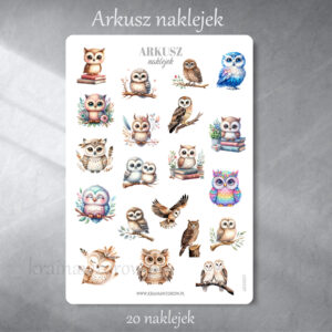 0057-sowa-arkusz-naklejek-naklejki-krainawzorow-pl