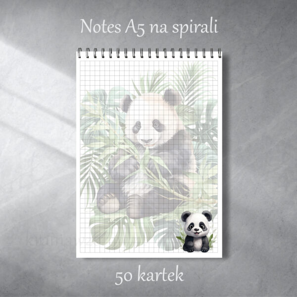 notes-na-spirali-panda-50-kartek-krainawzorow-pl
