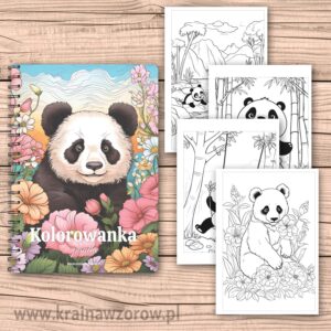 Panda • kolorowanka na spirali