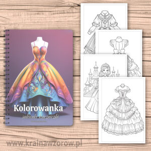 Sukienki księżniczki • kolorowanka na spirali